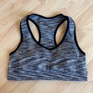 black and white sports bra